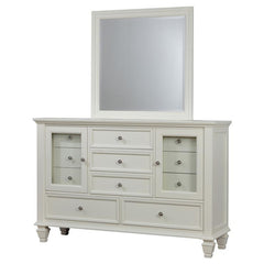 Sandy Beach 11-drawer Dresser with Mirror Cream White - 201303M