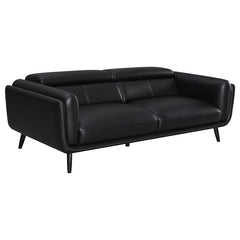 Shania 2-piece Upholstered Low Back Sofa Set Black - 509921-S2