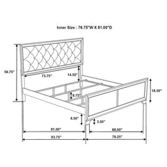 Salford 5-piece Eastern King Bedroom Set Metallic Sterling - 222721KE-S5