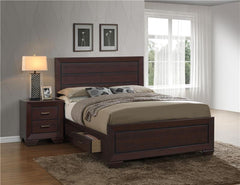 Kauffman Wood Eastern King Storage Panel Bed Dark Cocoa - 204390KE
