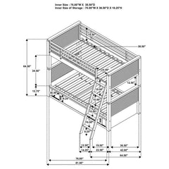 Oliver Wood Twin Over Twin Bunk Bed Java - 400736T