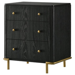 Arini 3-drawer Nightstand Black - 224332