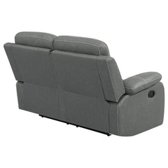 Nova Upholstered Padded Arm Reclining Loveseat Dark Grey - 602532