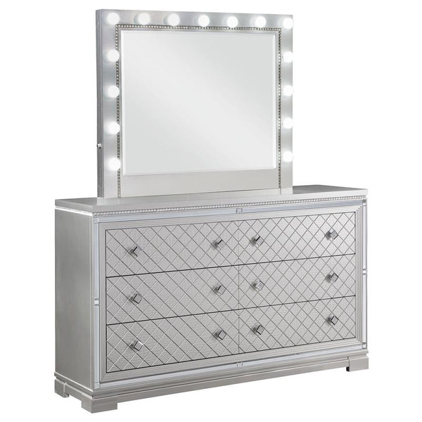 Eleanor 6-drawer Dresser with Mirror Metallic Mercury - 223463M