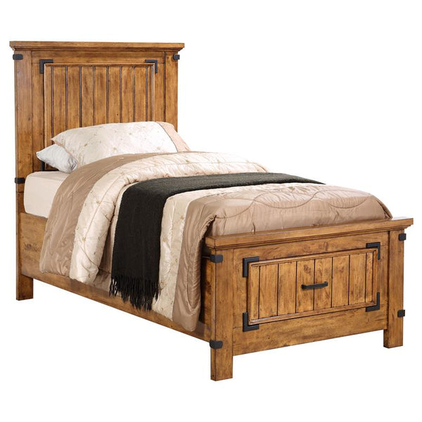 Brenner Wood Twin Storage Panel Bed Rustic Honey - 205260T