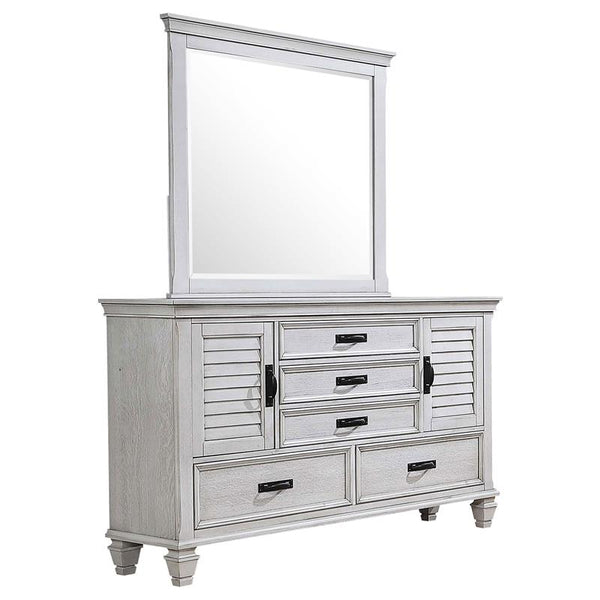 Franco 5-drawer Dresser with Mirror Antique White - 205333M