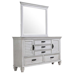 Franco 5-drawer Dresser with Mirror Antique White - 205333M