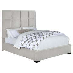 Panes Upholstered Eastern King Panel Bed Beige - 315850KE