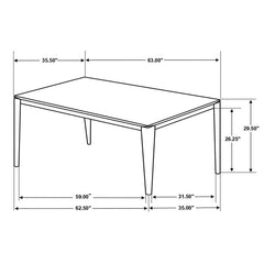 Stevie 5-piece Rectangular Dining Set White and Black - 115111WG-S5
