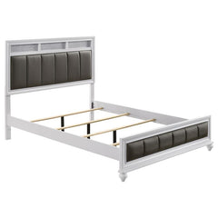 Barzini Wood Eastern King Panel Bed White - 205891KE