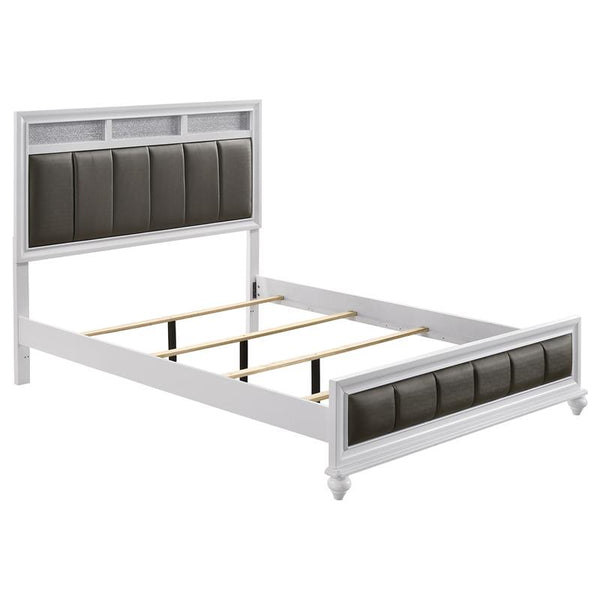 Barzini Wood California King Panel Bed White - 205891KW