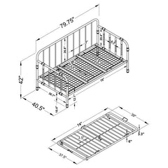 Marina Metal Twin Daybed with Trundle Black - 300765