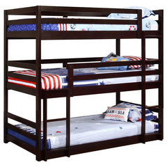 Sandler Wood Twin Triple Bunk Bed Cappuccino - 400302