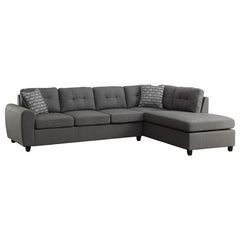 Stonenesse Upholstered Sectional Chaise Sofa Grey - 500413