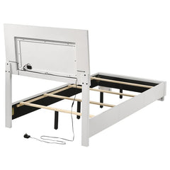 Felicity Wood Twin LED Panel Bed White High Gloss - 203500T
