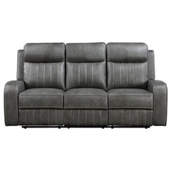 Raelynn 2-piece Upholstered Reclining Sofa Set Grey - 603191-S2