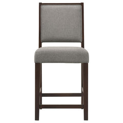 Bedford Upholstered Open Back Counter Height Stools with Footrest (Set of 2) Grey and Espresso - 183471