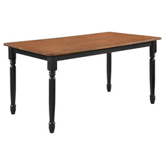Hollyoak Farmhouse Rectangular Dining Table with Turned Legs Walnut and Black - 183041