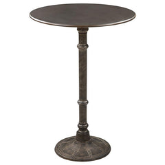 Oswego Round Bar Table Dark Russet and Antique Bronze - 100064