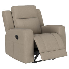 Brentwood 3-piece Upholstered Reclining Sofa Set Taupe - 610281-S3