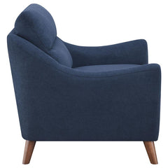 Gano 3-piece Upholstered Sloped Arm Sofa Set Navy Blue - 509514-S3