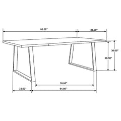 Ditman Live Edge Dining Table Grey Sheesham and Black - 110181