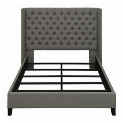 Bancroft Upholstered California King Wingback Bed Grey - 301405KW