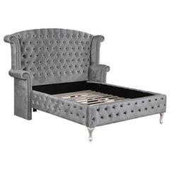 Deanna Upholstered California King Wingback Bed Grey - 205101KW