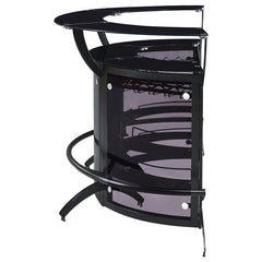 Dallas 2-shelf Curved Home Bar Smoke and Black Glass (Set of 3) - 182135-S3