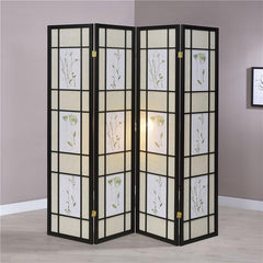 Catabella 4-Panel Room Divider Folding Shoji Screen Floral - 4407