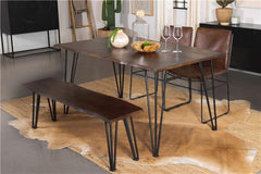 Topeka Live-edge Dining Table Mango Cocoa and Gunmetal - 193851