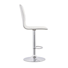 Ashbury Upholstered Adjustable Bar Stools White and Chrome (Set of 2) - 122089