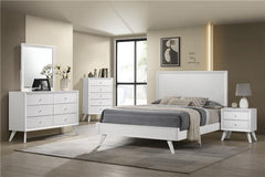 Janelle Wood Eastern King Panel Bed White - 223651KE