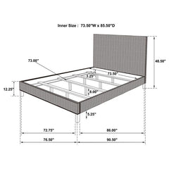 Zyla Wood California King Panel Bed Kubu Grey - 360181KW