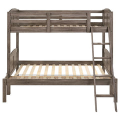 Flynn Wood Twin Over Full Bunk Bed Weathered Brown - 400809