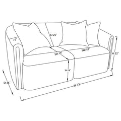 Townsend Chenille Upholstered Rolled Arm Loveseat Latte - 504755