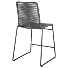 Jerome Upholstered Counter Height Stools with Footrest (Set of 2) Charcoal and Gunmetal - 192063