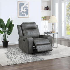 Raelynn Upholstered Track Arm Recliner Grey - 603193
