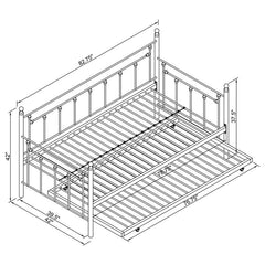 Nocus Metal Twin Daybed with Trundle White - 306055