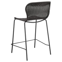 Mckinley Upholstered Counter Height Stools with Footrest (Set of 2) Brown and Sandy Black - 192039