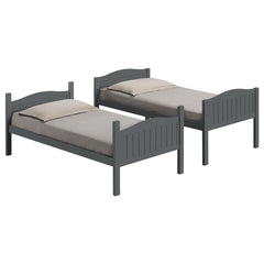 Arlo Wood Twin Over Twin Bunk Bed Grey - 405053GRY