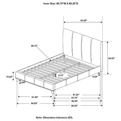 Charity Upholstered Queen Panel Bed Blue - 300626Q