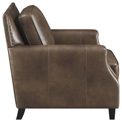 Leaton Upholstered Recessed Arm Accent Chair Brown Sugar - 509443