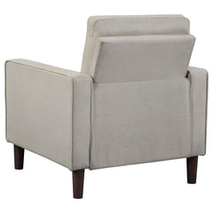 Bowen Upholstered Track Arm Tufted Accent Chair Beige - 506787