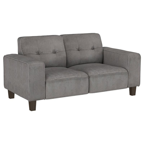Deerhurst Upholstered Track Arm Tufted Loveseat Charcoal - 509642