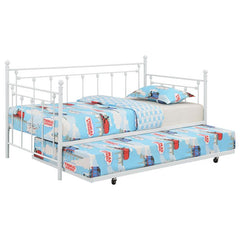 Nocus Metal Twin Daybed with Trundle White - 306055