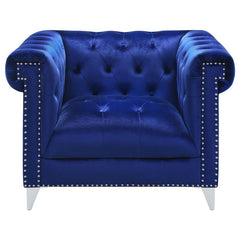 Bleker 3-piece Upholstered Tuxedo Arm Tufted Sofa Set Blue - 509481-S3