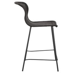 Mckinley Upholstered Counter Height Stools with Footrest (Set of 2) Brown and Sandy Black - 192039