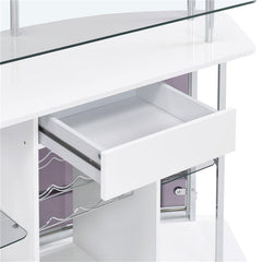 Gideon Crescent Shaped Glass Top Bar Unit with Drawer - 182235