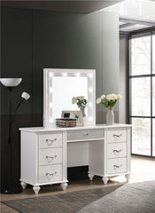 Barzini 7-drawer Vanity Set with Lighting White - 205897